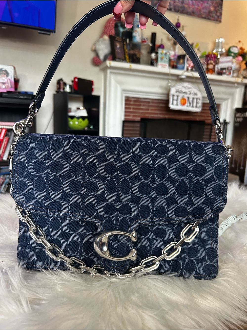 Coach chain TABBY 30  shoulder bag in signature denim NWOT